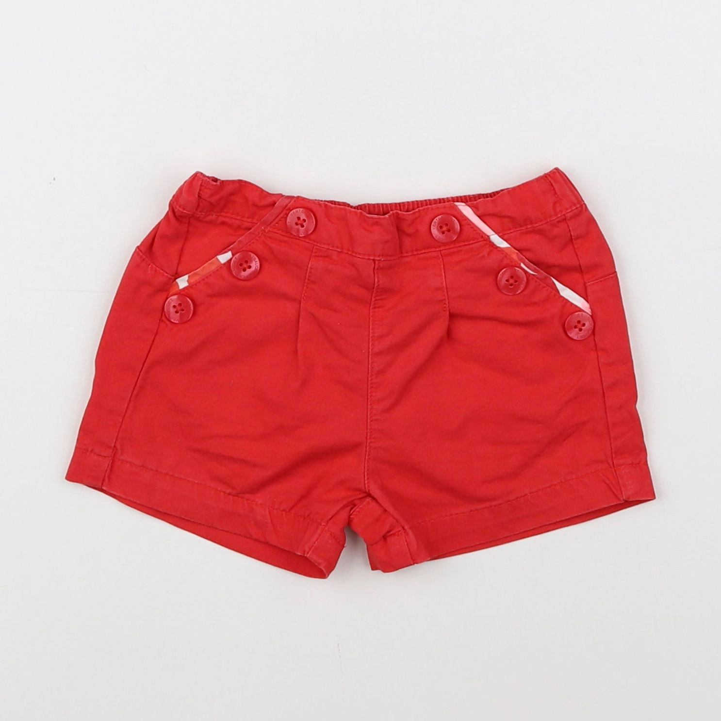 Vertbaudet - short rouge - 12 mois